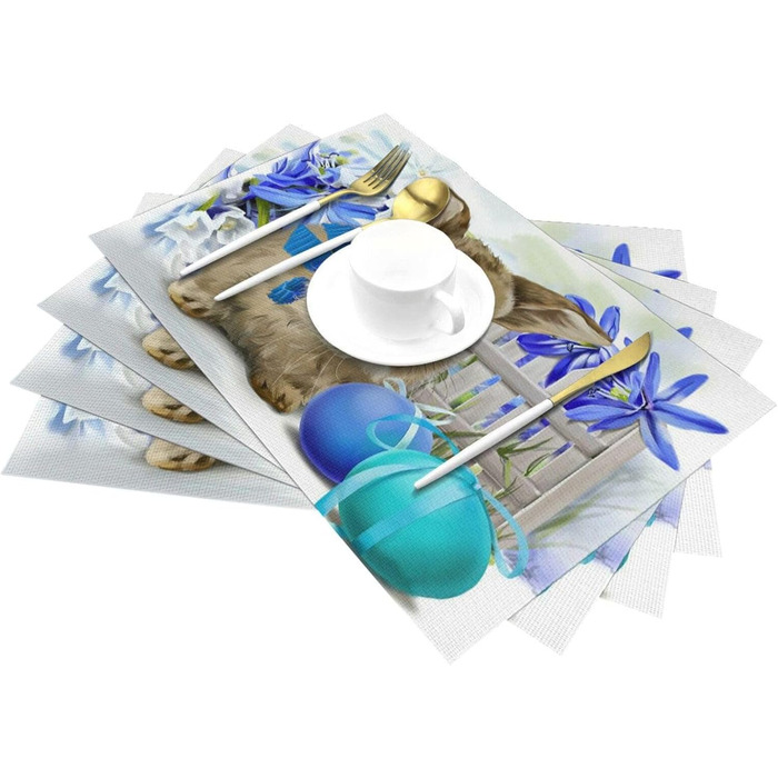 Подставка для стола с мотивом пасхального кролика 6 шт 30 х 45 см UNIOND