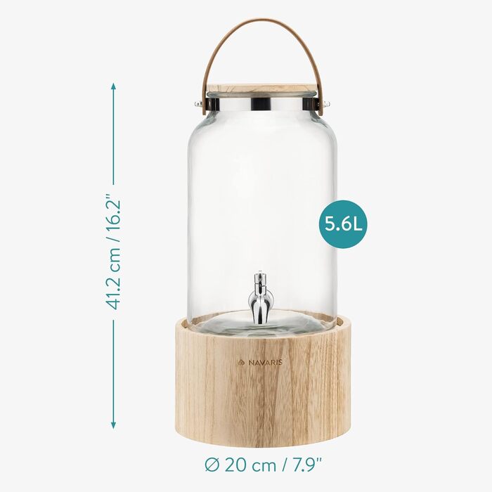 Диспенсер для напоїв скляний 5,6 л Navaris