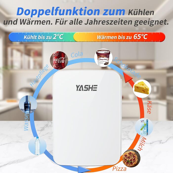 Мини-холодильник 10 л белый YASHE
