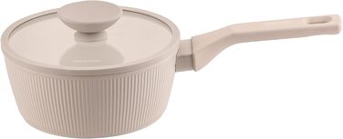Сотейник 16 см с ребристым дизайном со стеклянной крышкой, пастельно-бежевый Pamela Reif Fackelmann