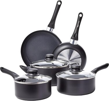 Набір посуду з антипригарним покриттям Kitchen-Profi Basics, чорний (8 предметів)