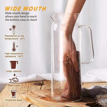 Стеклянный кувшин с крышкой для напитков 1,2 л Sharemee