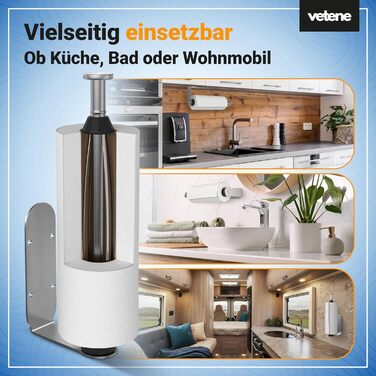 Держатель для кухонных рулонов, серебристый Zewa Vetene