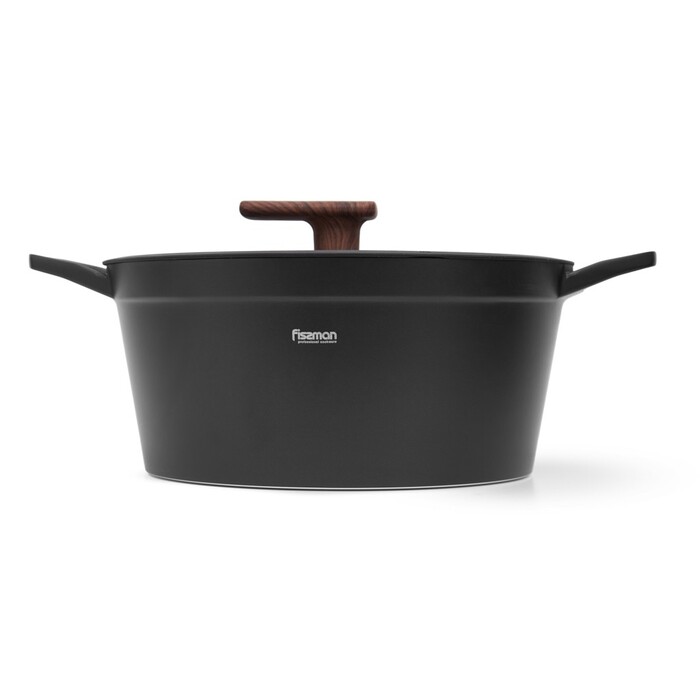 Кастрюля Fissman FILOMENA 28x13,5 см 5,7 л со стеклянной крышкой алюминий с антипригарным покрытием (14530)