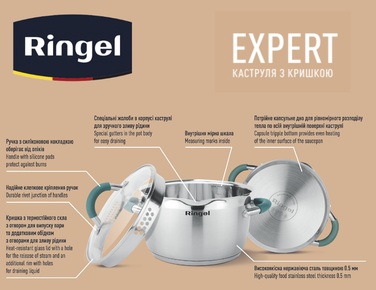 Каструля RINGEL Expert 22 см 4.6л (6723693)