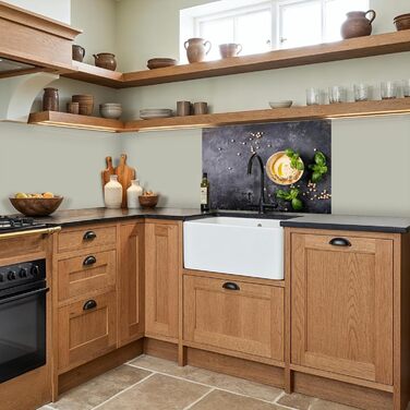 Кухонний фартух 60x80 см Самоклеючий захисний екран для кухні Кухонний фартух Кухонні фасади Кухонні фартухи Кухонна стіна Вода - Пейзаж - (Десерт - Базилік, 60 x 80 см)