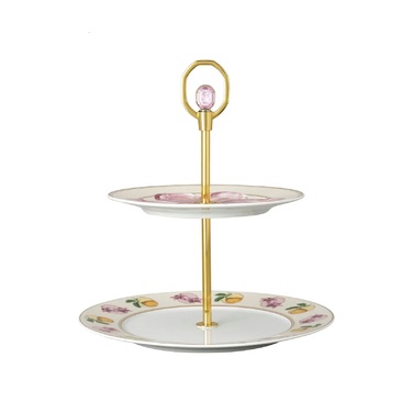 Этажерка для торта 2-ярусная Зефир IDYLLIA Swarovski x Rosenthal