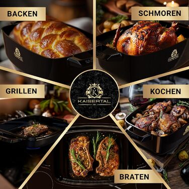 Чавунна жаровня з емальованою кришкою 28 см 4,4 л K KAISERTAL