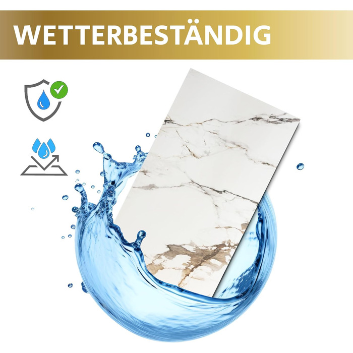 Стінові панелі AS Country Stone під мармур 60x120 см ПВХ-облицювання стіни з пластикових панелей для кухні, ванної кімнати тощо Панель кухонного фартуха (4 шт., вертикальна)