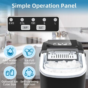 Льодогенератор 1,2 л чорний PALINTH