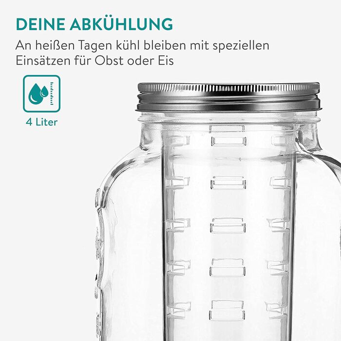 Диспенсер для напитков с краном и крышкой 4 л Navaris