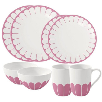 Набір столового посуду на 2 персони, 8 предметів, рожевий Fleur Villeroy & Boch