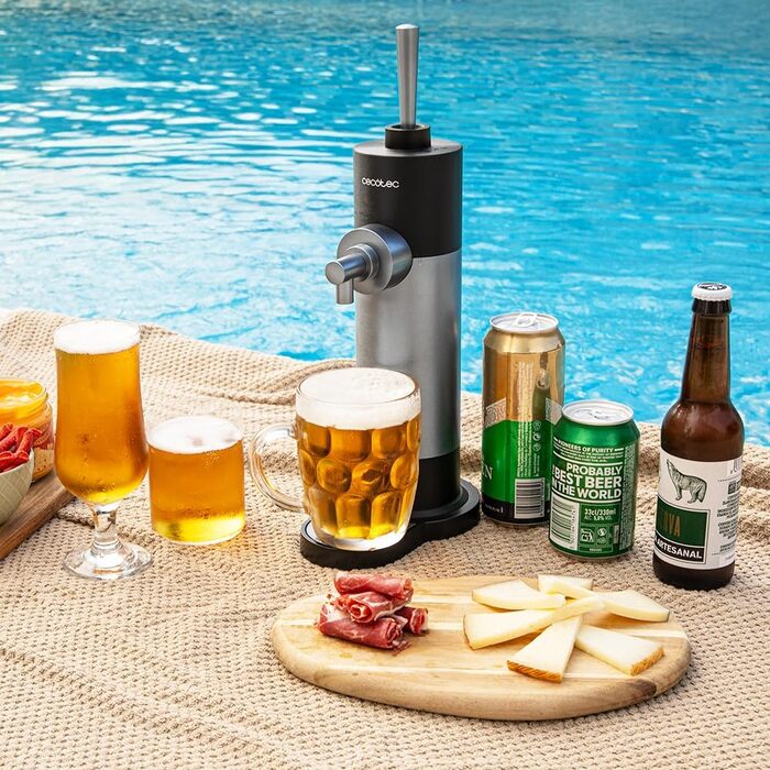 Портативный диспенсер для пива из банок и бутылок, работающий от батареек AA 1,5 В, с контролем пены, 2 режимами, легкой очисткой и компактным дизайном, 500