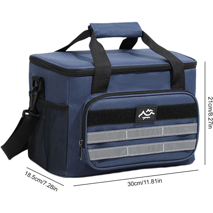 Універсальна термосумка для їжі, термобокс для ланч-боксу для дорослих - водонепроникне зберігання напоїв, грудного молока, для використання в дорозі, на риболовлі, пікніках, у походах, на барбекю, у школі, на роботі, темно-синій