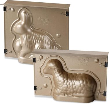 Набір з 2 форм для пасхальної випічки, маленьке ягня та кролик Golden Easter Dr. Oetker