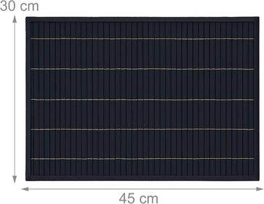 Набір із 6 сервірувальних килимків 45 x 30 см, чорний Relaxdays