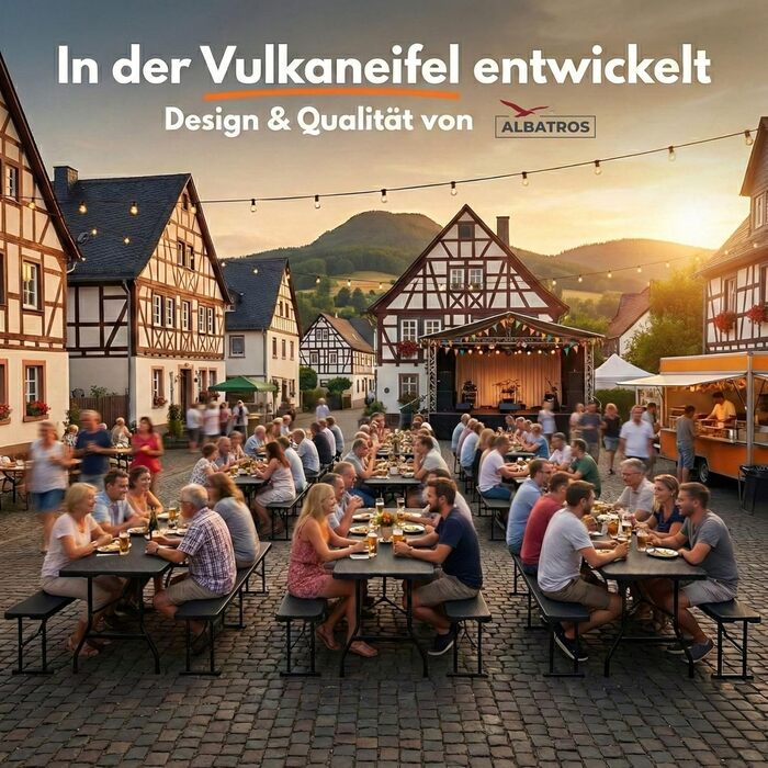 Складаний набір столу та дві лавки ALBATROS