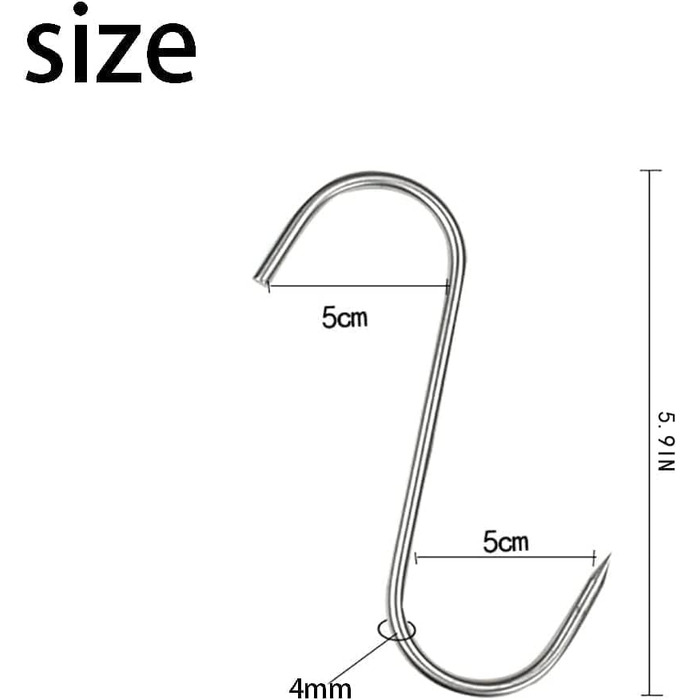 Набор из 20 крючков для мяса 15 см, нержавеющая сталь GYUEE