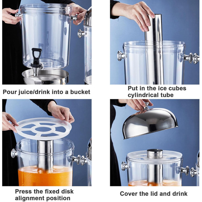 Диспенсер для напоїв професійний 24 л срібний Generisch