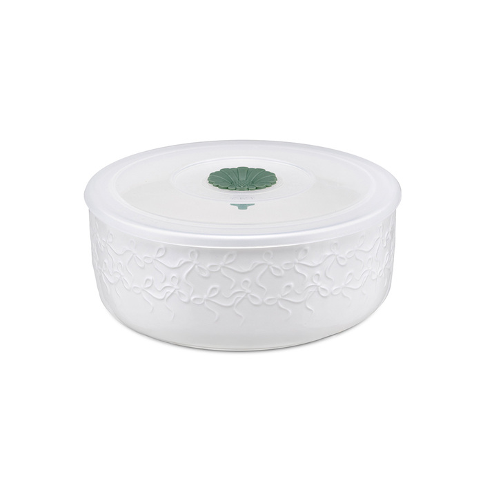Миска с силиконовой крышкой La Porcellana Bianca INTAVOLA Bows, фарфор, диам. 15 см