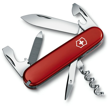 Ніж швейцарський 12 функцій, 84 мм, червоний Victorinox Sportsman 