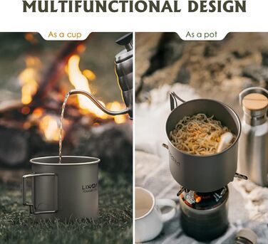 Титановая кружка-кастрюля 550 мл Lixada