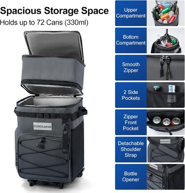 Термосумка на колесах на 72 банка Odoland