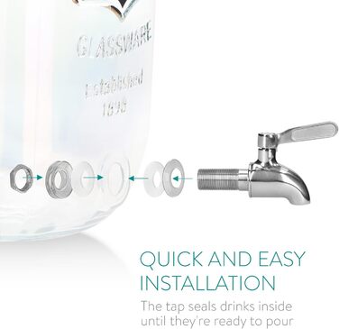 Диспенсер для напитков стеклянный 5 л Navaris