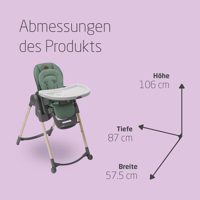 Дитячий стільчик для годування від 0 до 14 зелений Minla Maxi-Cosi