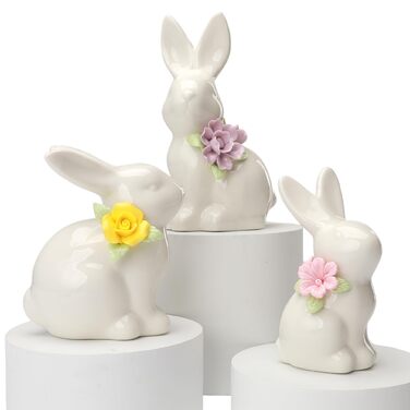 Набір керамічних фігурок пасхального зайчика 3 шт WWT