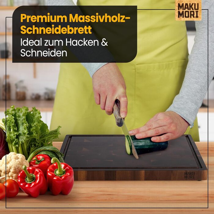 Премиальная разделочная доска из массива карбонизированной акации MAKUMORI