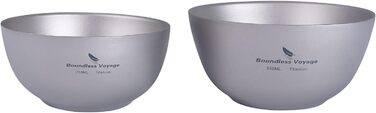 Безмежна подорож 250 мл 350 мл Титанова чаша з подвійними стінками Каструля Фруктово-овочева обідня миска для дому Кемпінг на свіжому повітрі Піші походи Пікнік (2 шт. миска)