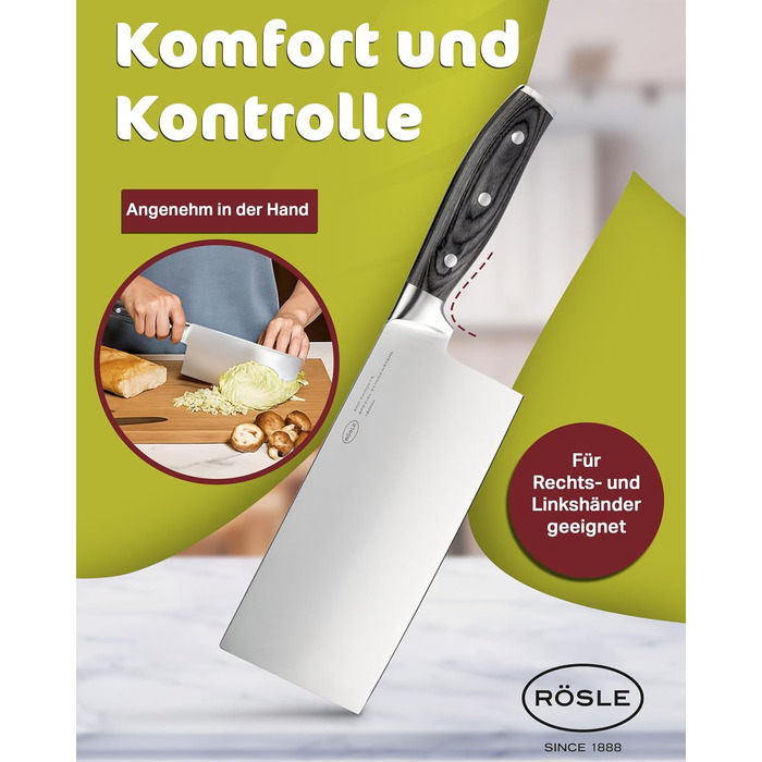 Китайський кухарський ніж 18 см Wolfgrey Rosle