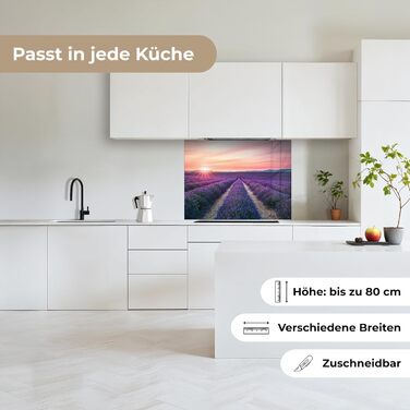 Кухонний фартух 60x80 см Самоклеючий настінний захисний екран для кухні Кухонний фартух Кухонні фасади Кухонні фартухи Кухонна стіна Вода - Пейзаж - (Лавандовий - Фіолетовий, 60 x 80 см)