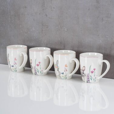 Набір із 4 чашок до великодня з малюнком кролика levandeo