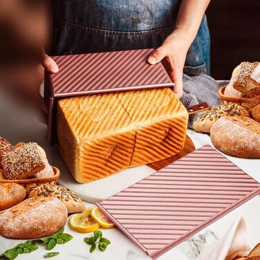 Форма для випічки хліба та тостів 20,8x12x11 см з кришкою, рожеве золото Lonely high heels