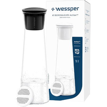 Стеклянный графин для фильтрации воды 1 л Wessper