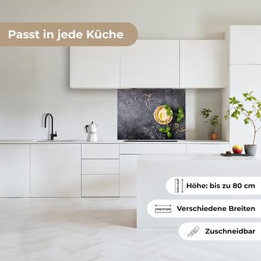 Кухонний фартух 60x80 см Самоклеючий захисний екран для кухні Кухонний фартух Кухонні фасади Кухонні фартухи Кухонна стіна Вода - Пейзаж - (Десерт - Базилік, 60 x 80 см)