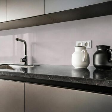 Стінові панелі IZODEKOR під мармур 60x120 см Панель для кухонного фартуха ПВХ-облицювання стін для кухні, ванної кімнати Бризкозахисний екран для кухні Водонепроникний та термостійкий (4 панелі, колір лебединий білий)