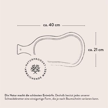 Обробна дошка з оливкового дерева 40 х 21 см das Olivenholzbrett