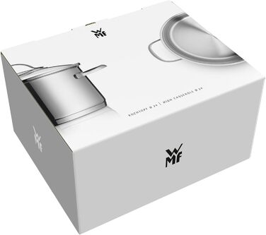 Набір індукційних каструль WMF Aparto Advantage Pot Set зі скляною кришкою, полірована нержавіюча сталь Cromargan, набір індукційних каструль без покриття, можна мити в посудомийній машині (набір каструль) (24 см)