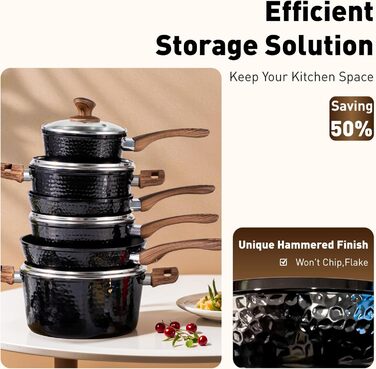 Набор кухонной посуды, 15 предметов, черный DishDelight