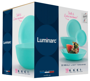 Сервіз LUMINARC DIWALI LIGHT TURQUOISE, 19 предметів (6443106)
