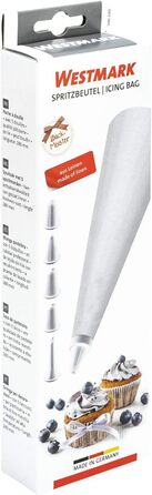 Кондитерський мішок 28 см та 5 пластикових насадок, кремово-білий Westmark