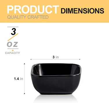 Набор из 6 керамических мисок для соусов 0,09 л, черный Swuut