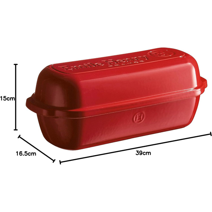 Форма для випікання хліба прямокутна, керамічна, 39x16,5x15 см червона Emile Henry