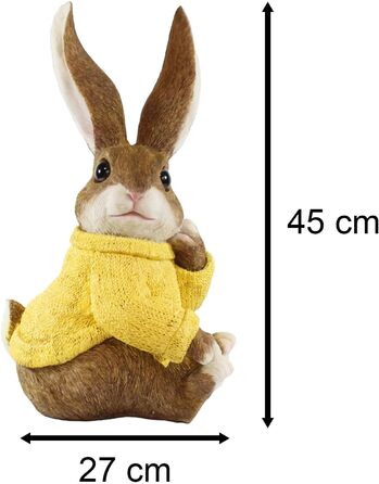 Декоративні фігурки великодніх зайчиків жовтий светр colourliving