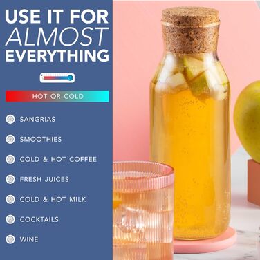 Стеклянная бутылка-графин 1 л HEFTMAN