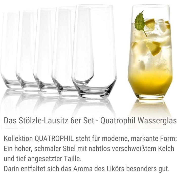 Набор из 6 стаканов для лонгдринков 390 мл, Quatrophil Stölzle Lausitz