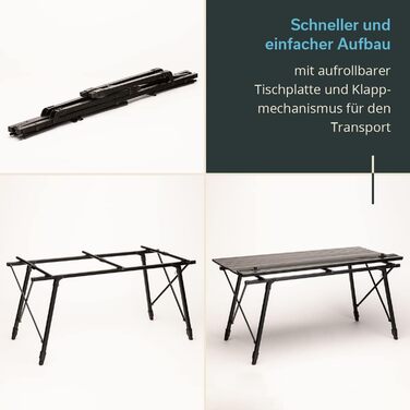 Складной кемпинговый стол 120 x 70 см черный Skandika